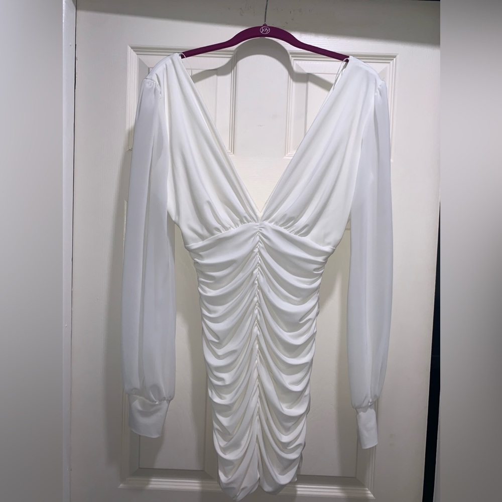 White long sleeve Windsor dress